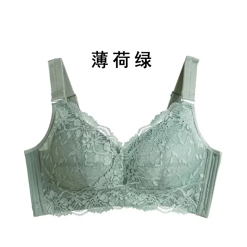 Slimming wireless big chest and small bra thin Full Cup underwear push up breast contracting full bag