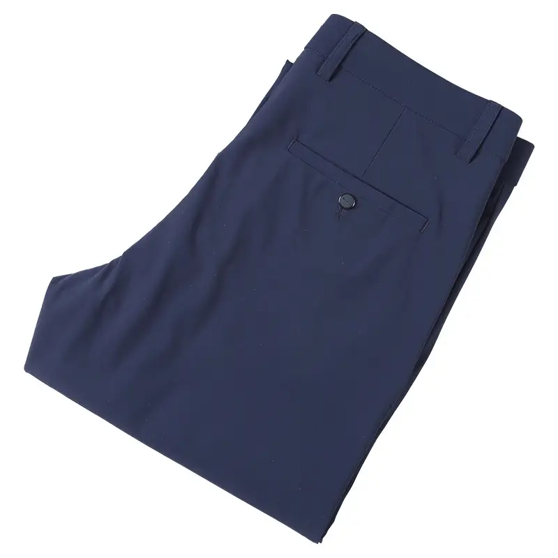 Men's Blue Ice Silk Western Trousers Elastic Loose Straight - Image 8
