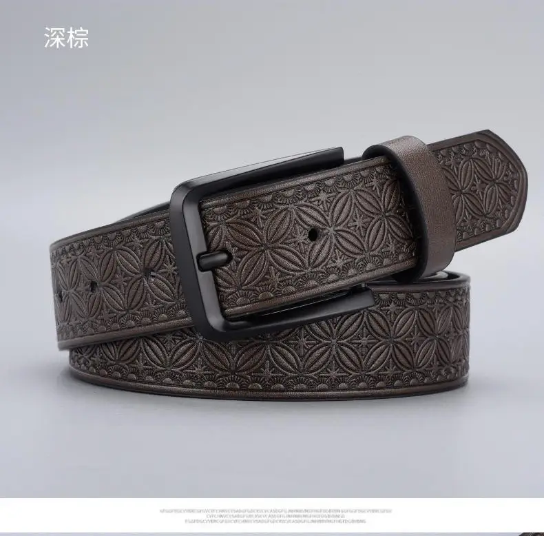 Men's Blue Embossed Zinc Alloy Belt with Buckle — feature 5