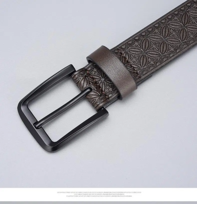 Men's Blue Embossed Zinc Alloy Belt with Buckle — feature 6