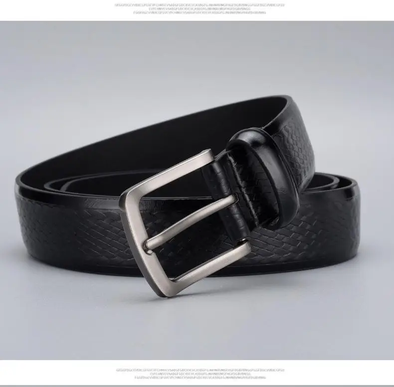 Men's Embossed Brown Belt with Zinc Alloy Buckle β feature 4