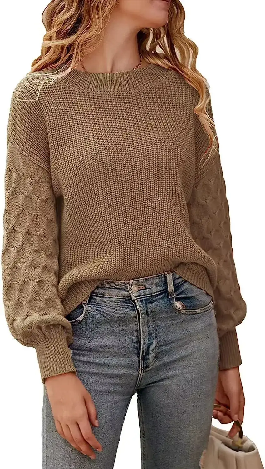 European American Long Sleeve Knitted Sweater Orange 2023