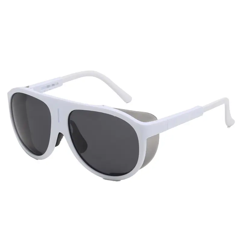 Men UV400 Polarized Sunglasses White Large Frame