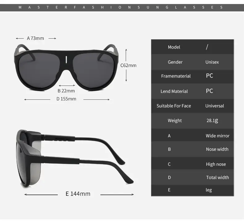 Men UV400 Polarized Sunglasses White Large Frame — feature 51
