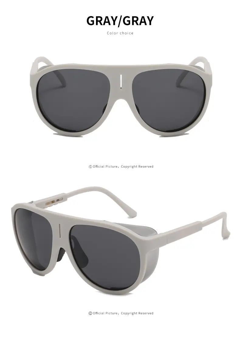 Men UV400 Polarized Sunglasses White Large Frame — feature 54