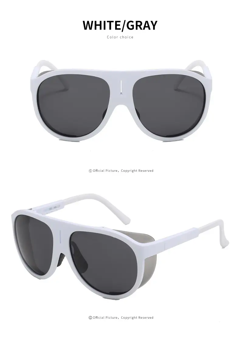 Men UV400 Polarized Sunglasses White Large Frame — feature 55