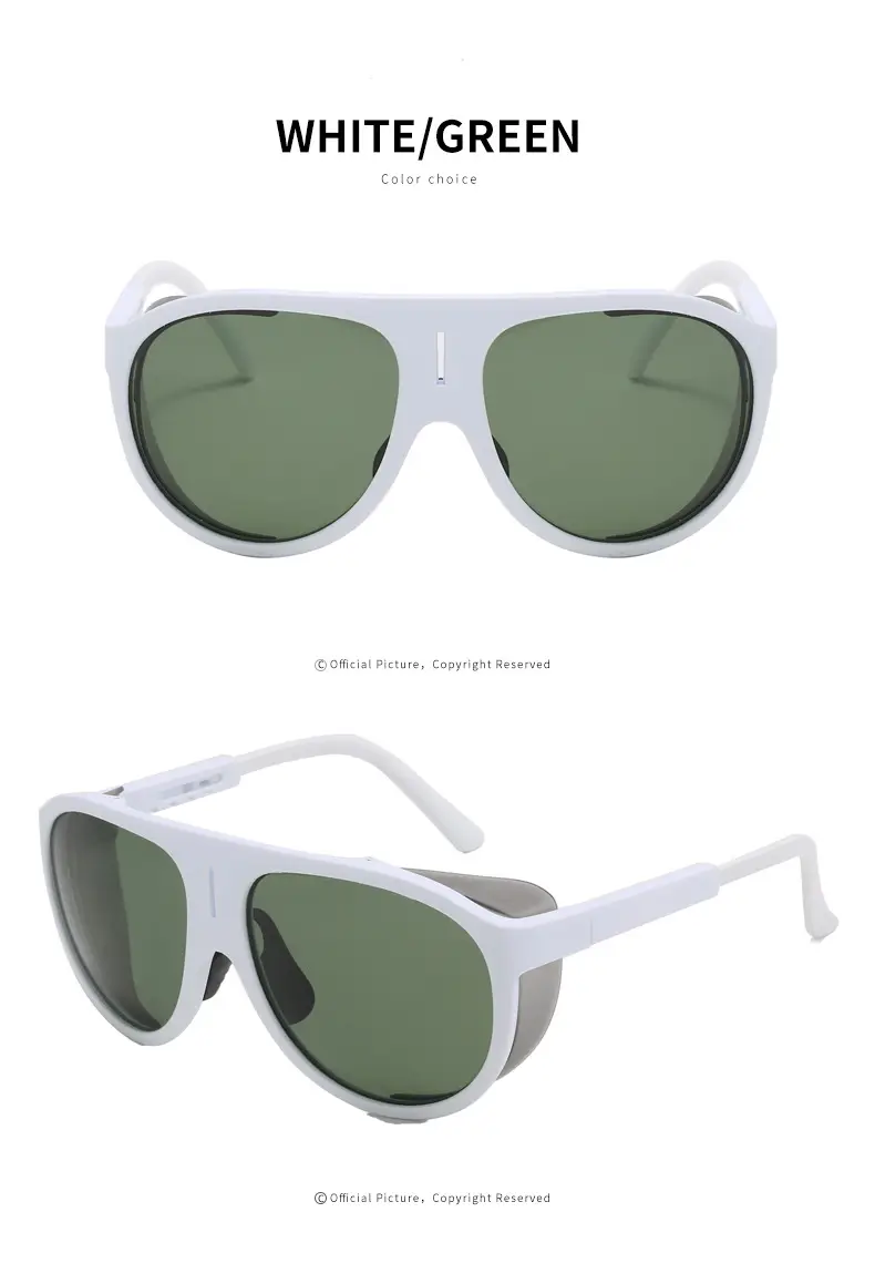 Men UV400 Polarized Sunglasses White Large Frame — feature 59