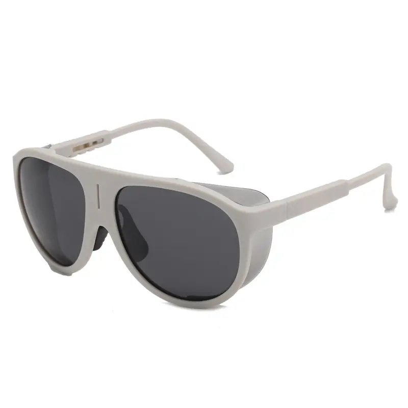 Men UV400 Polarized Sunglasses White Large Frame
