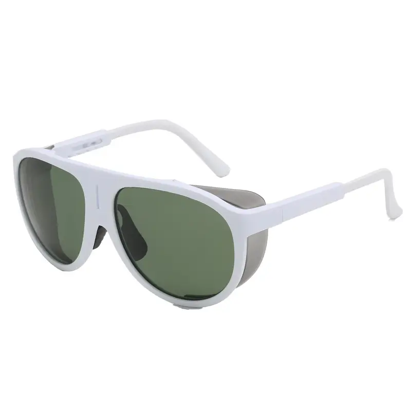 Men UV400 Polarized Sunglasses White Large Frame