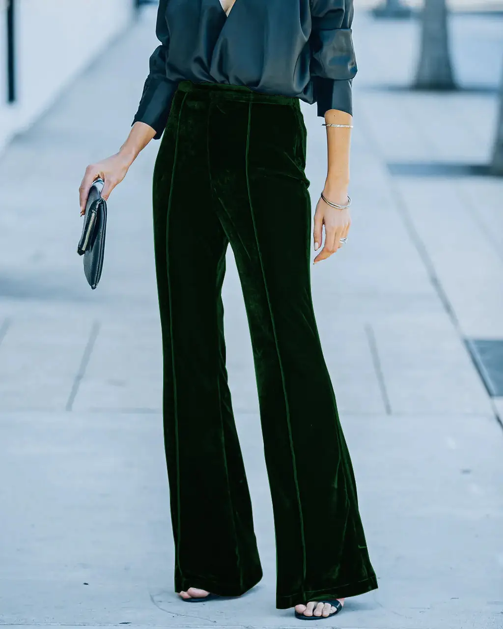 High Waist Velvet Boot Cut Pants for Women 2023 - Image 3
