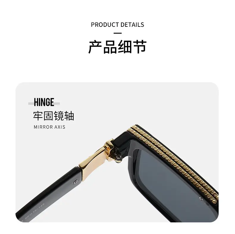 New Style Large Frame Ruoshuai Sunglasses Green Patterned — feature 4