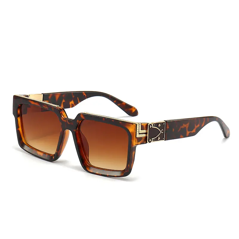 New Style Large Frame Ruoshuai Sunglasses Green Patterned - Image 2