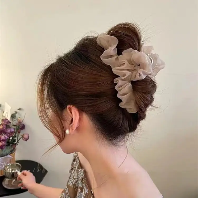 Black Mesh Hair Clip for Women Summer