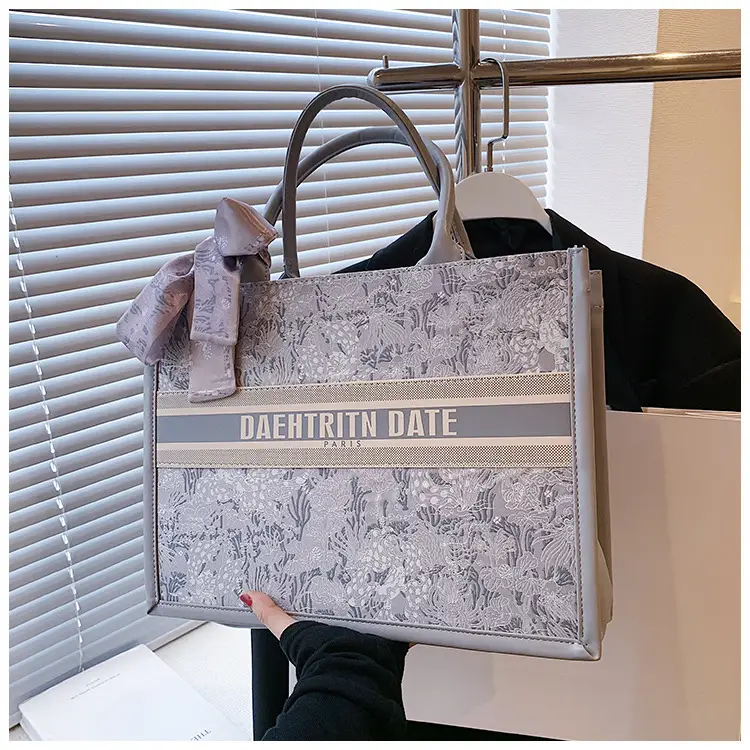 Women Embroidered Pink Tote Bag with Bow — feature 10