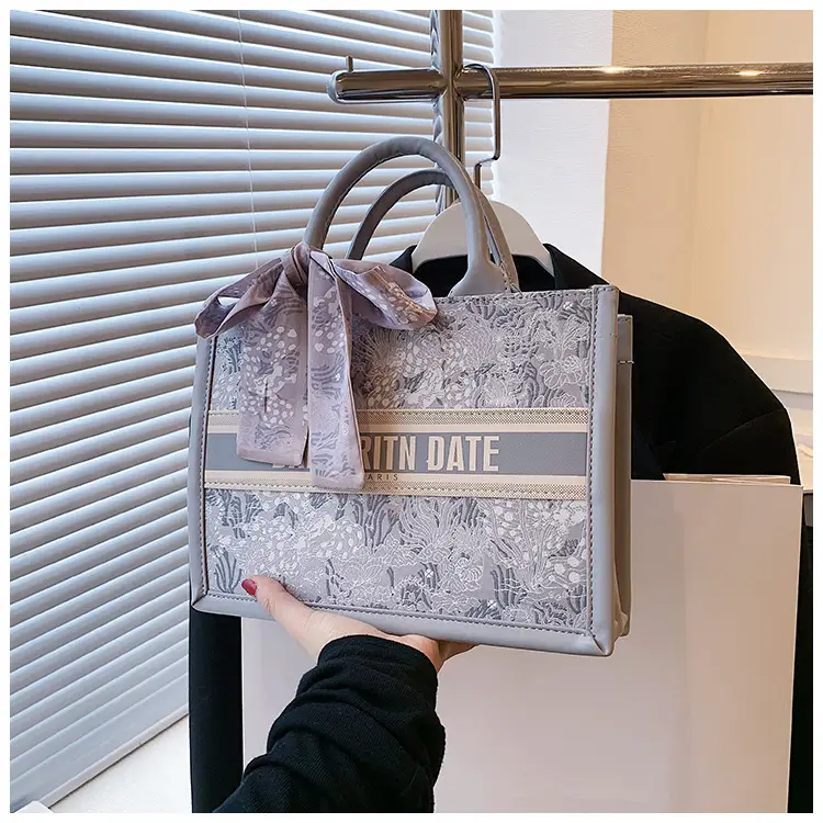 Women Embroidered Pink Tote Bag with Bow — feature 12