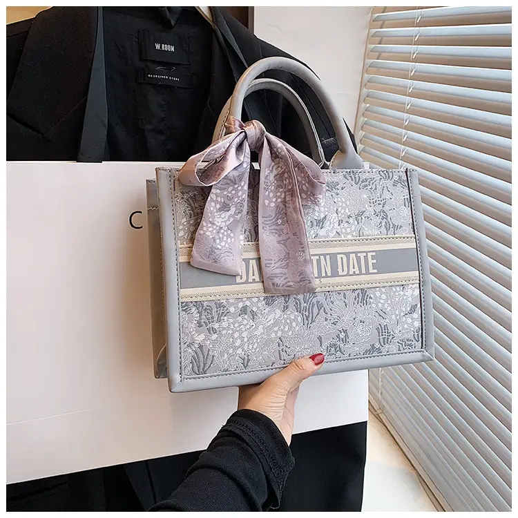Women Embroidered Pink Tote Bag with Bow — feature 16