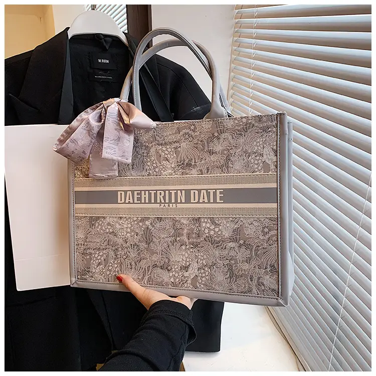 Women Embroidered Pink Tote Bag with Bow — feature 17