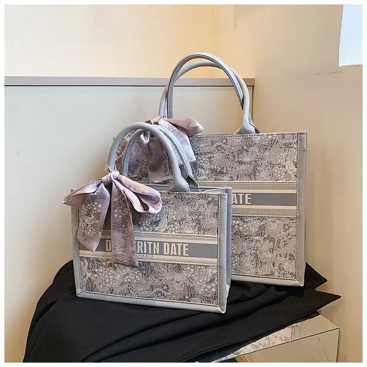 Women Embroidered Pink Tote Bag with Bow — feature 19