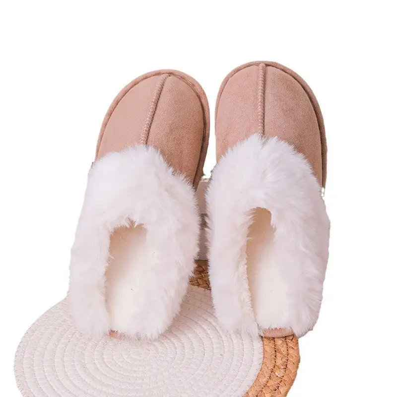 Cross-Border Amazon Home Couple's Cotton Slippers, Warm Winter Cotton Slippers, Thickened Autumn and Winter Indoor Half-Heel Home Slippers