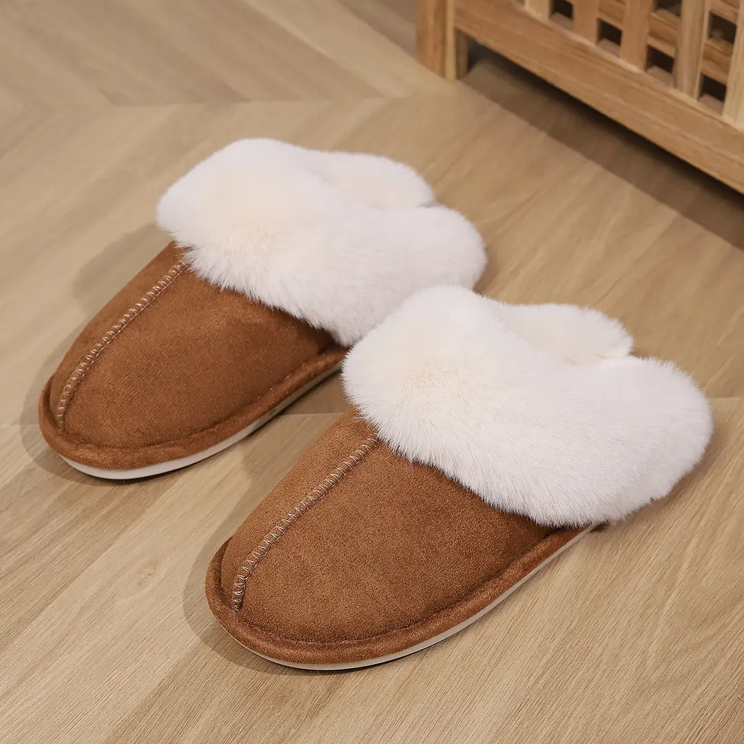 Cross-Border Amazon Home Couple's Cotton Slippers, Warm Winter Cotton Slippers, Thickened Autumn and Winter Indoor Half-Heel Home Slippers — feature 11