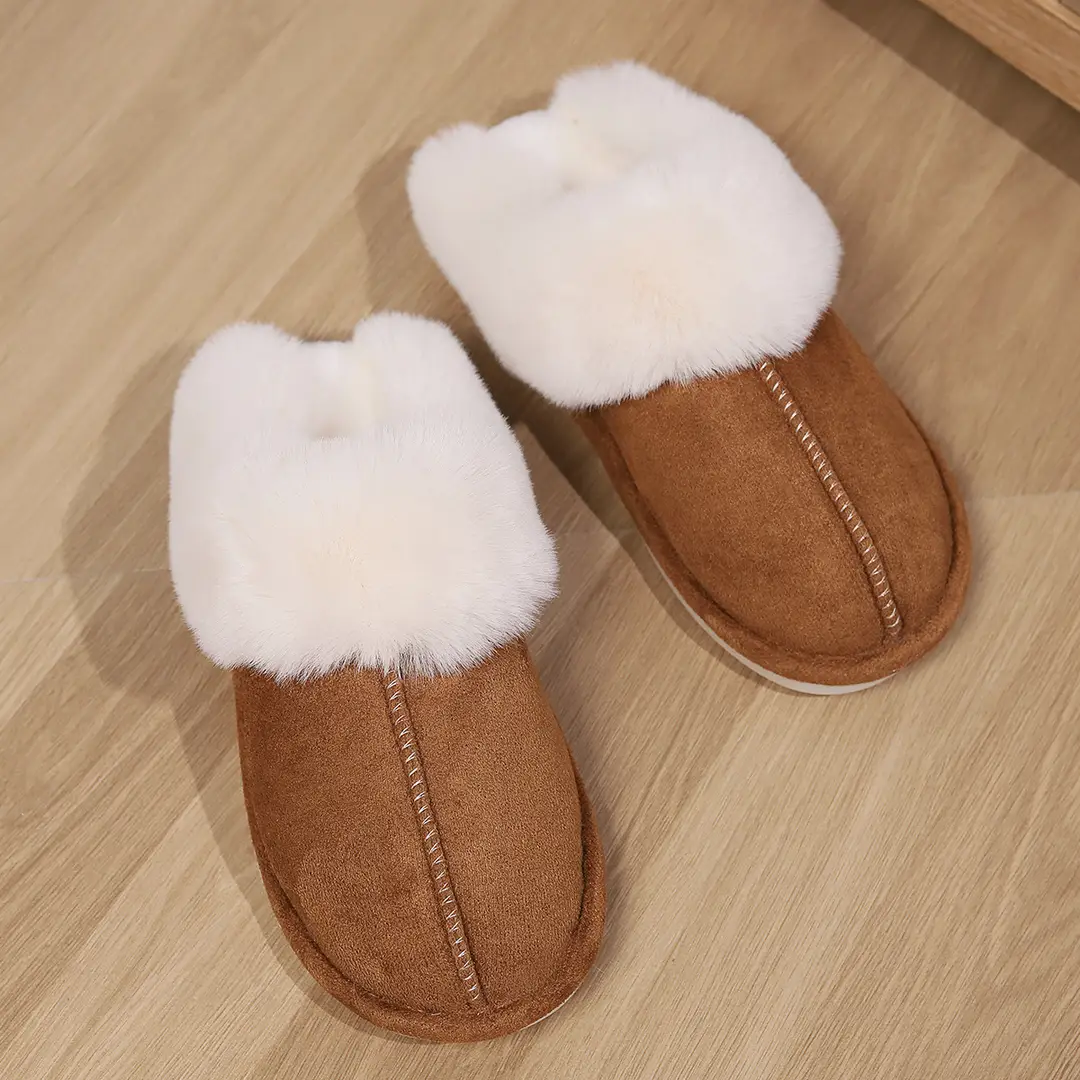 Cross-Border Amazon Home Couple's Cotton Slippers, Warm Winter Cotton Slippers, Thickened Autumn and Winter Indoor Half-Heel Home Slippers — feature 12