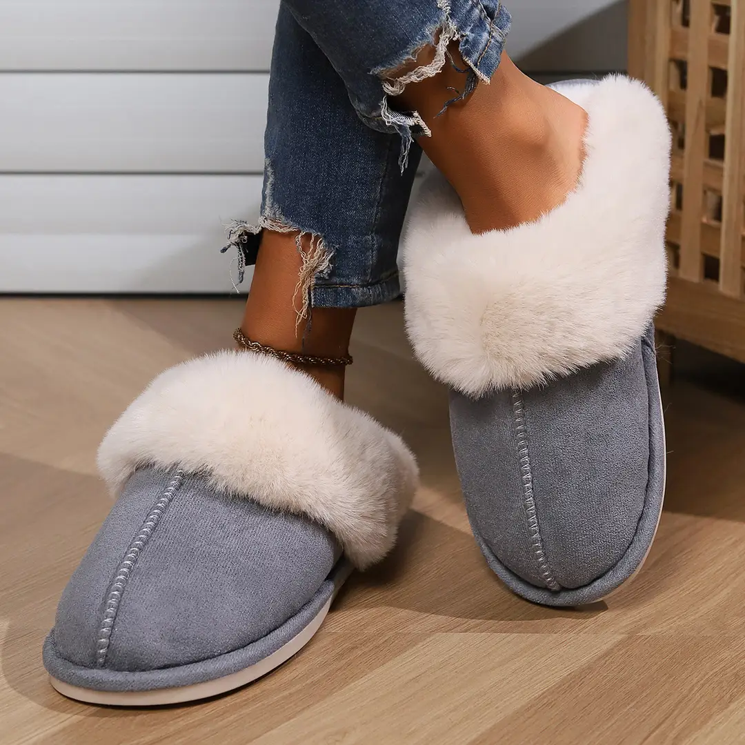 Cross-Border Amazon Home Couple's Cotton Slippers, Warm Winter Cotton Slippers, Thickened Autumn and Winter Indoor Half-Heel Home Slippers — feature 18