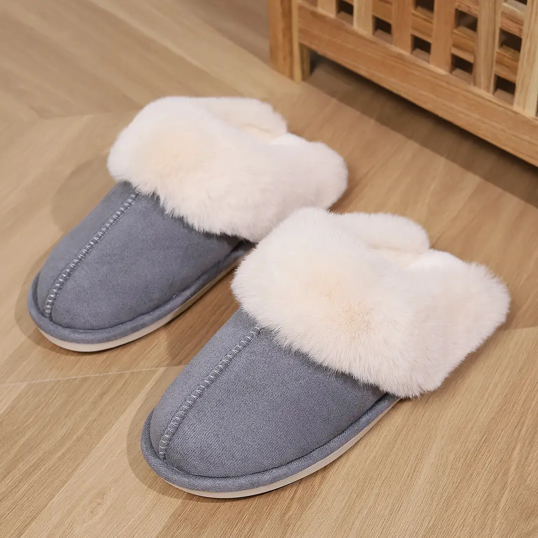 Cross-Border Amazon Home Couple's Cotton Slippers, Warm Winter Cotton Slippers, Thickened Autumn and Winter Indoor Half-Heel Home Slippers — feature 19