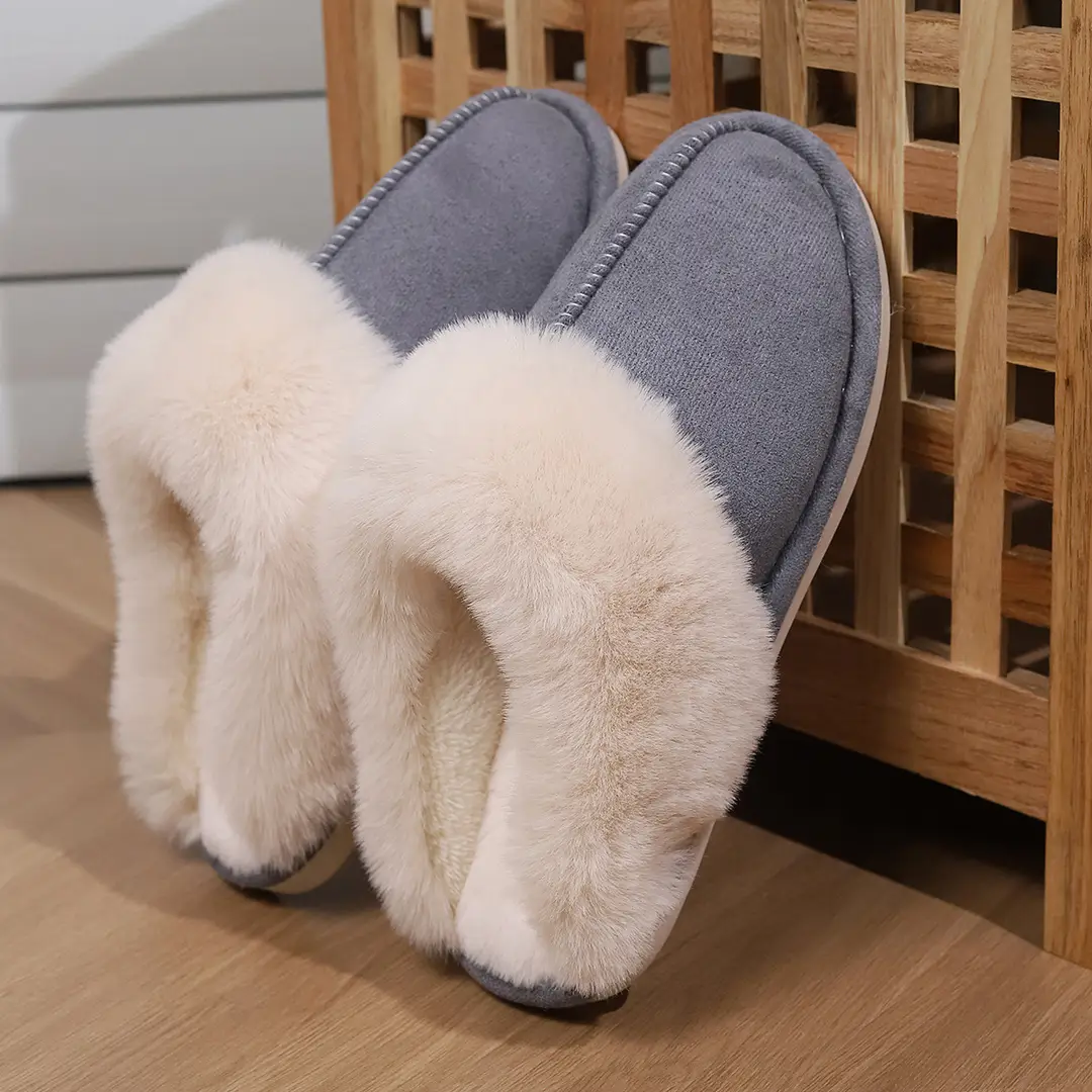 Cross-Border Amazon Home Couple's Cotton Slippers, Warm Winter Cotton Slippers, Thickened Autumn and Winter Indoor Half-Heel Home Slippers — feature 20