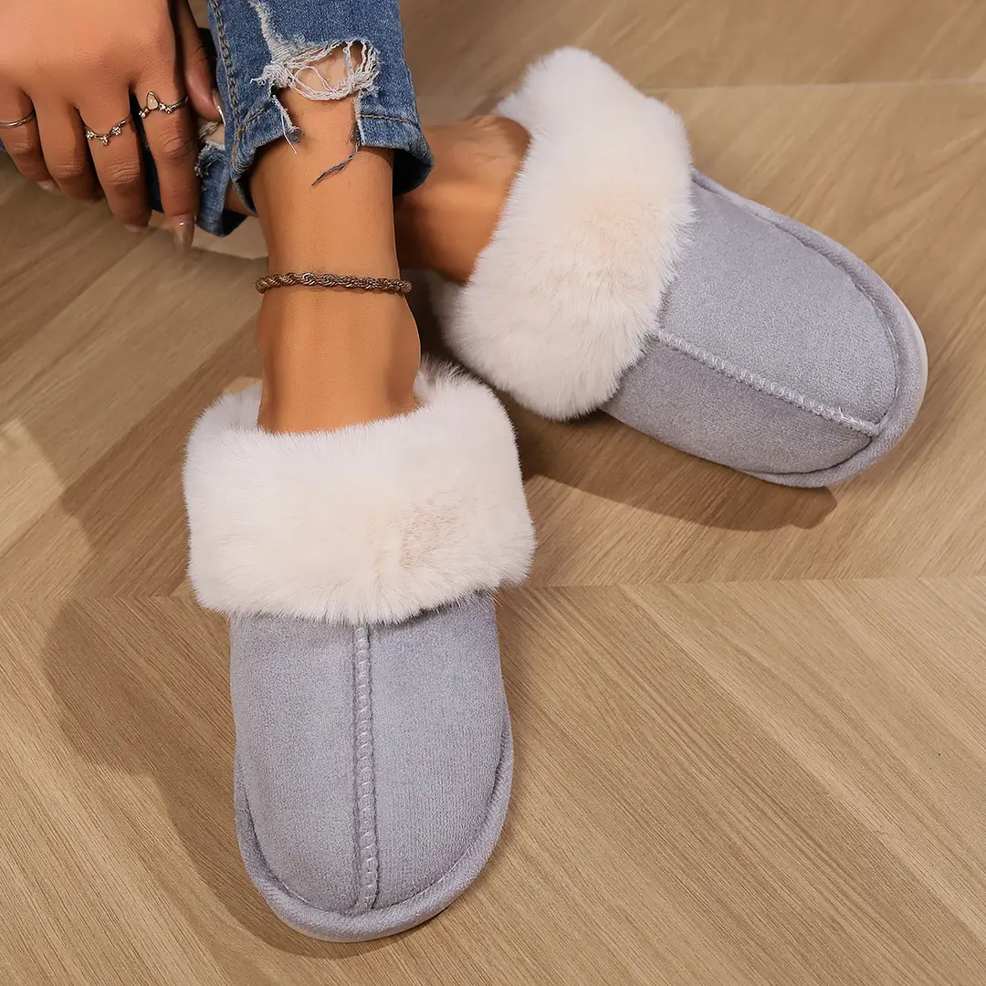Cross-Border Amazon Home Couple's Cotton Slippers, Warm Winter Cotton Slippers, Thickened Autumn and Winter Indoor Half-Heel Home Slippers — feature 21