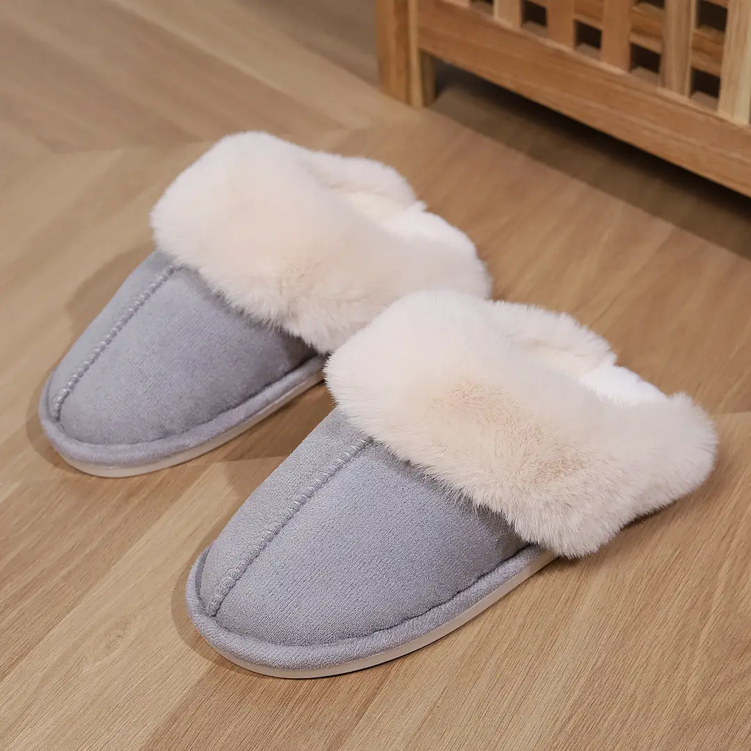 Cross-Border Amazon Home Couple's Cotton Slippers, Warm Winter Cotton Slippers, Thickened Autumn and Winter Indoor Half-Heel Home Slippers — feature 22