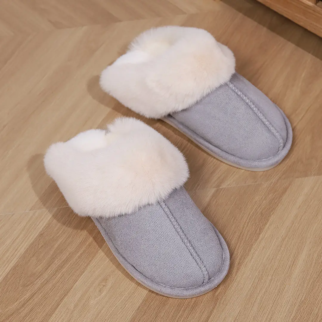 Cross-Border Amazon Home Couple's Cotton Slippers, Warm Winter Cotton Slippers, Thickened Autumn and Winter Indoor Half-Heel Home Slippers — feature 23