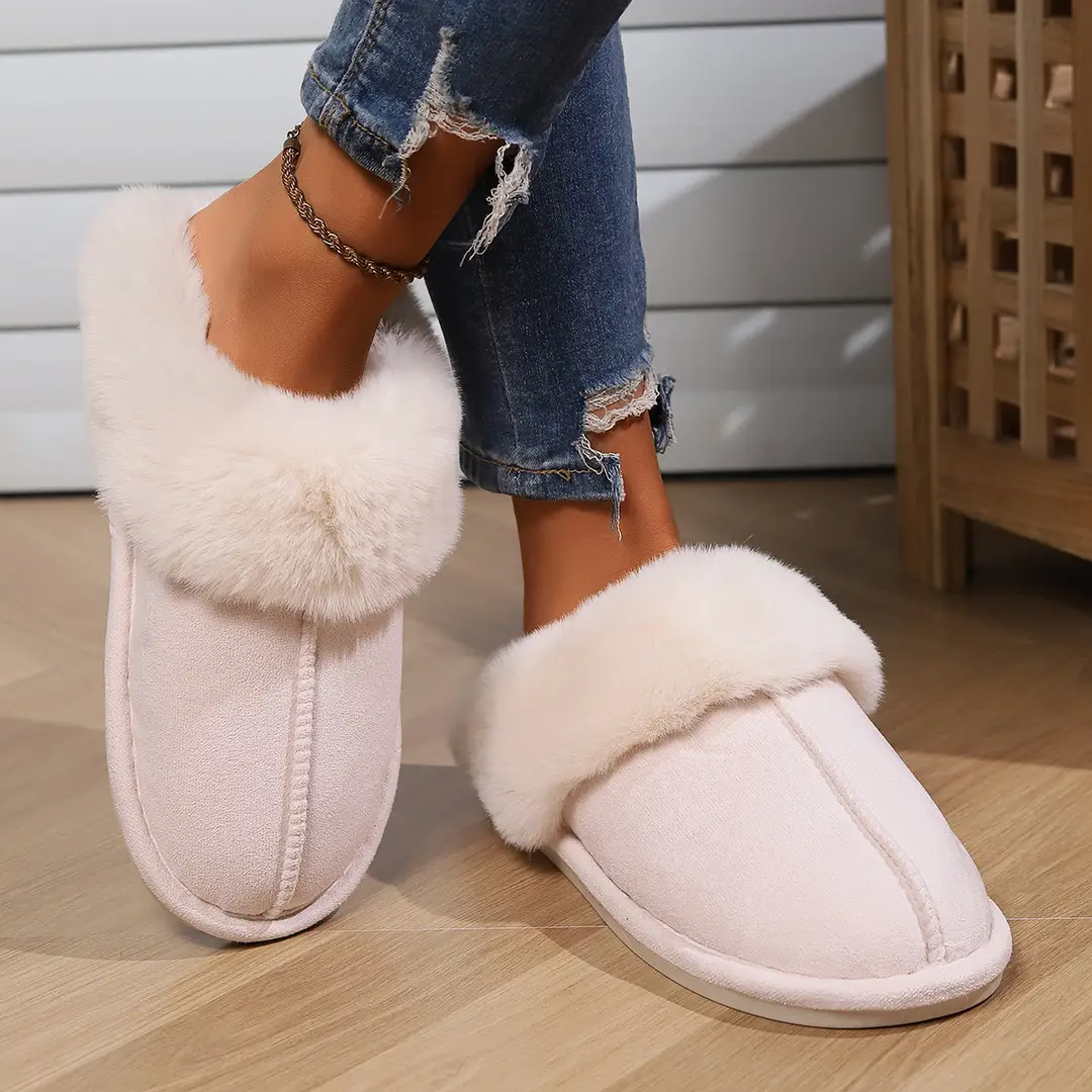 Cross-Border Amazon Home Couple's Cotton Slippers, Warm Winter Cotton Slippers, Thickened Autumn and Winter Indoor Half-Heel Home Slippers — feature 24