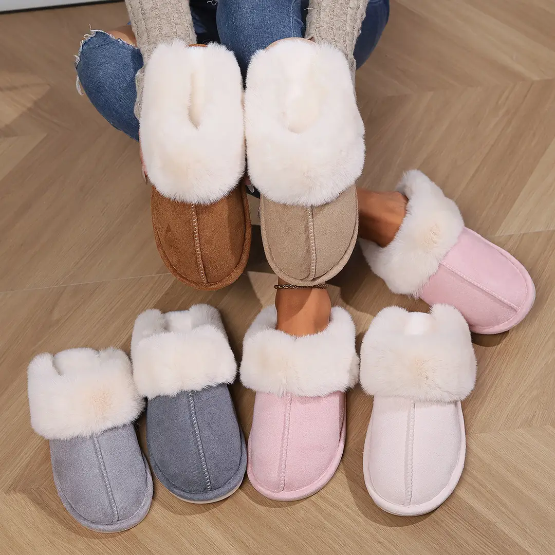 Cross-Border Amazon Home Couple's Cotton Slippers, Warm Winter Cotton Slippers, Thickened Autumn and Winter Indoor Half-Heel Home Slippers — feature 9