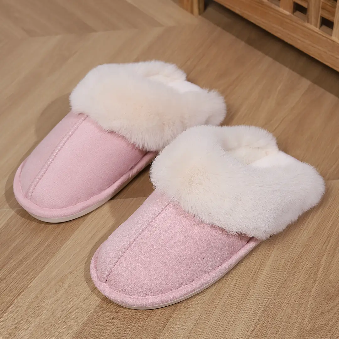Cross-Border Amazon Home Couple's Cotton Slippers, Warm Winter Cotton Slippers, Thickened Autumn and Winter Indoor Half-Heel Home Slippers