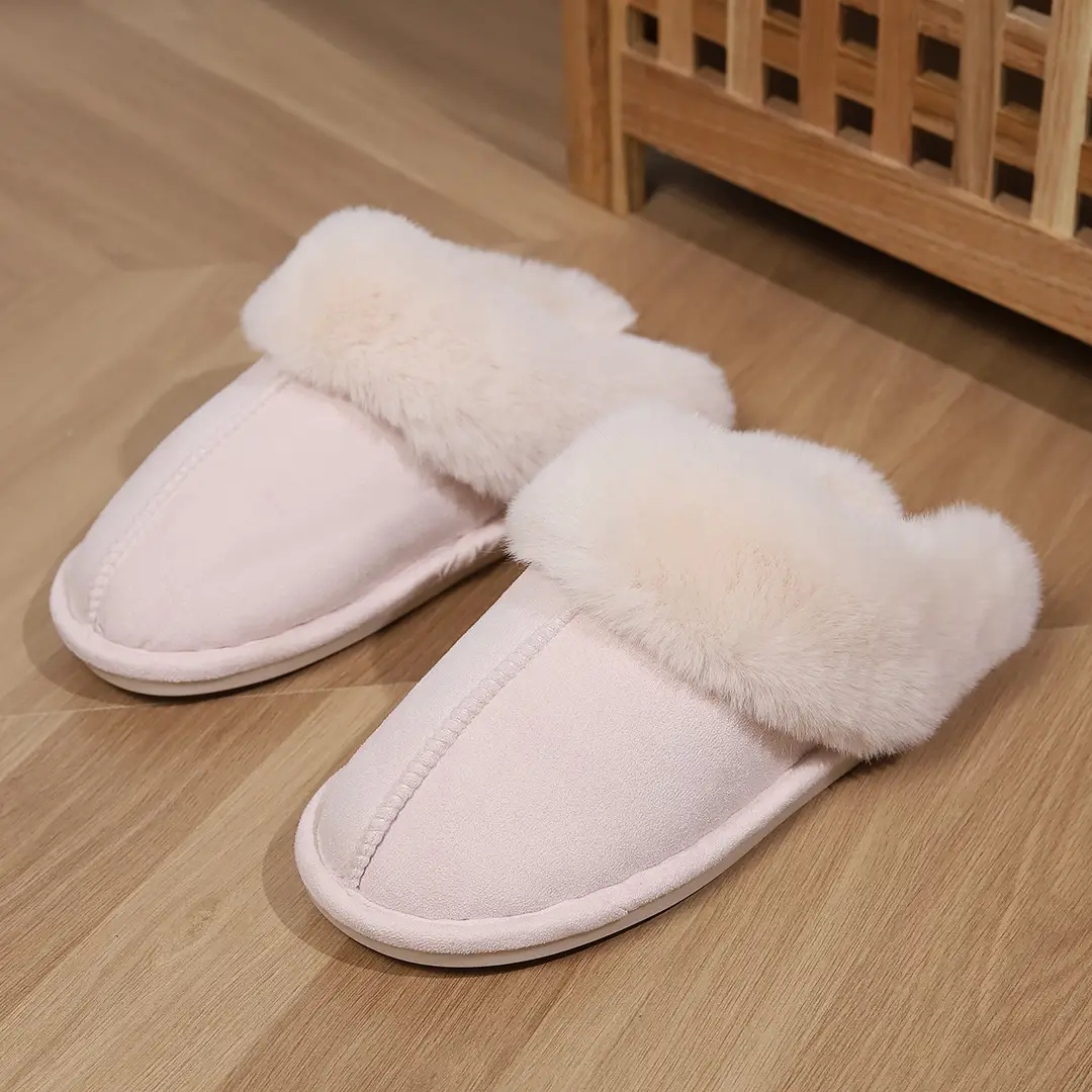 Cross-Border Amazon Home Couple's Cotton Slippers, Warm Winter Cotton Slippers, Thickened Autumn and Winter Indoor Half-Heel Home Slippers