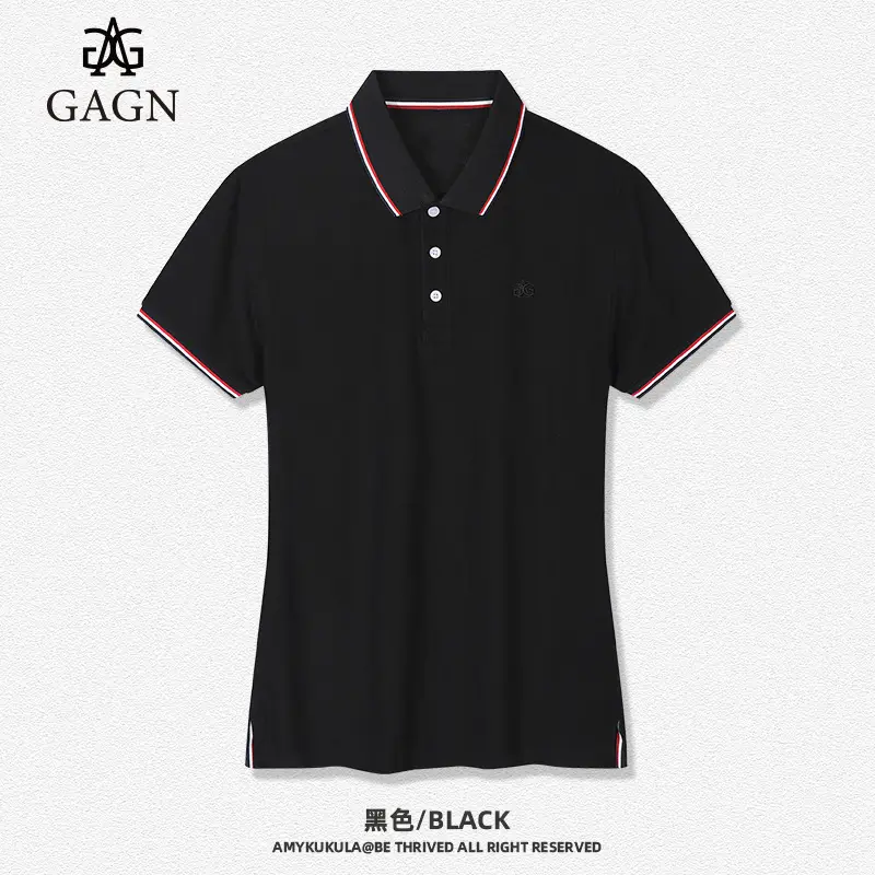 Men's White Cotton Polo T-Shirt with Red Trim