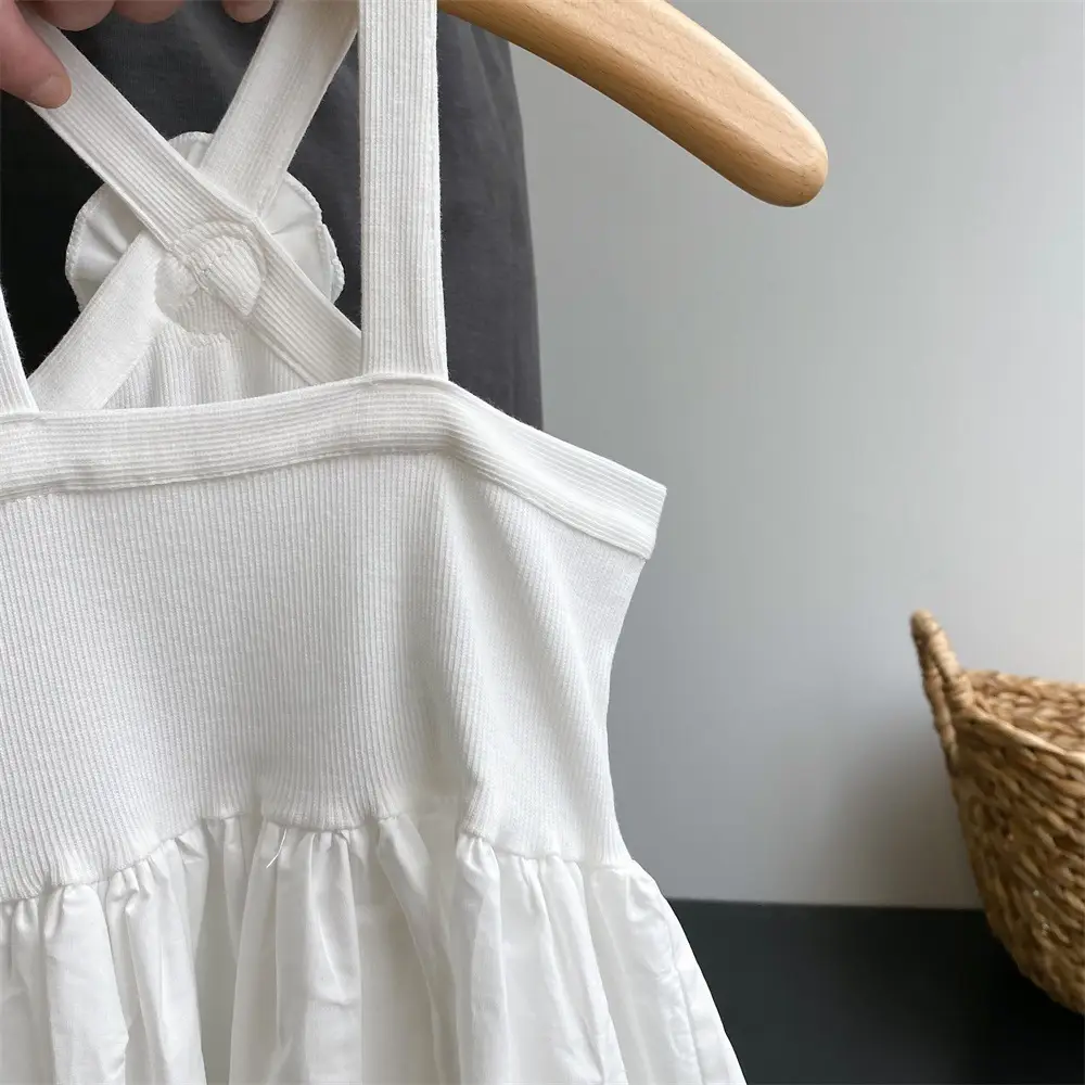 White French Style Sleeveless Princess Dress for Girls - Image 3