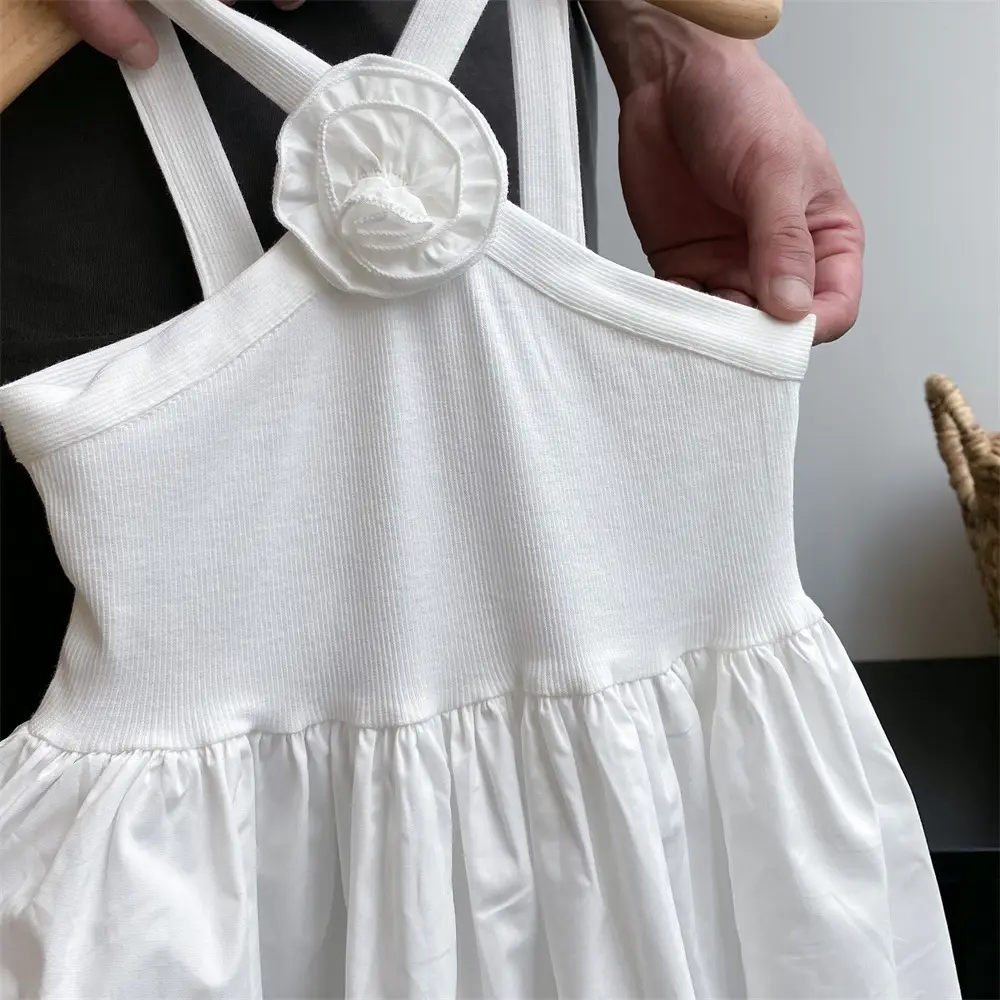White French Style Sleeveless Princess Dress for Girls - Image 4