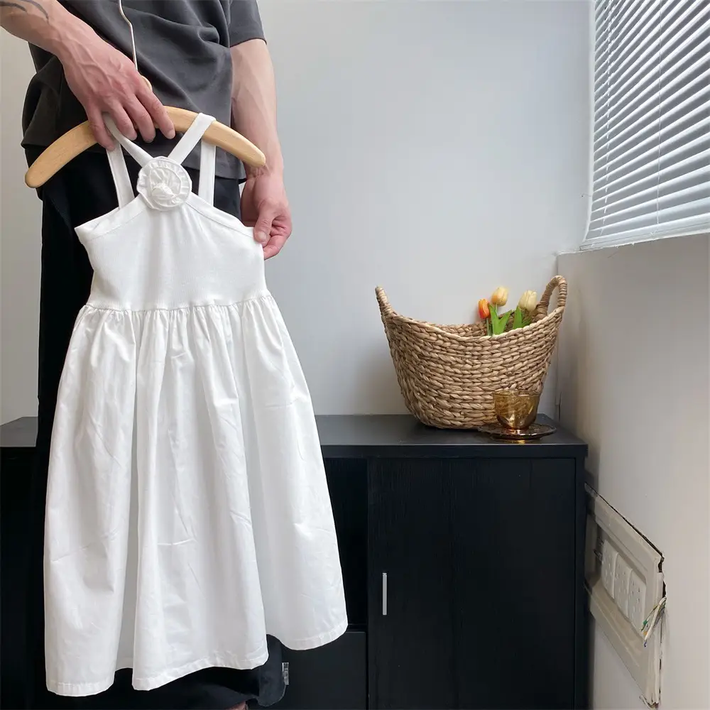 White French Style Sleeveless Princess Dress for Girls - Image 5