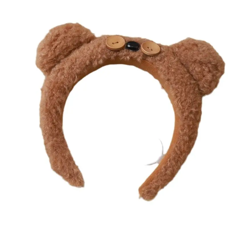 Cute Bear Button Hair Band for Women