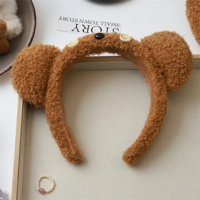 Cute Bear Button Hair Band for Women