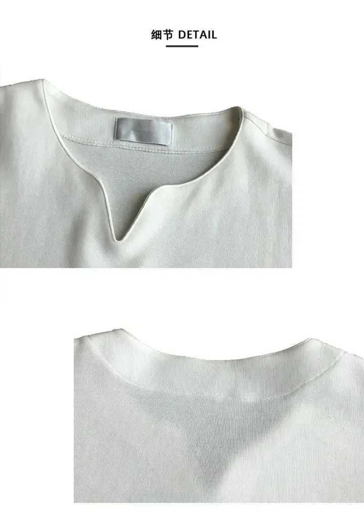 Men Black V Neck Short Sleeve T-Shirt Loose Fit — feature 33