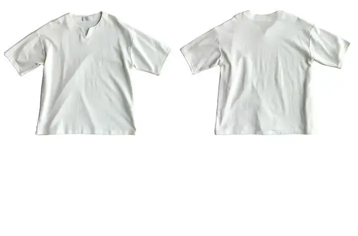 Men Black V Neck Short Sleeve T-Shirt Loose Fit — feature 35