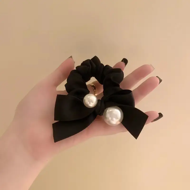 Black Pearl Super Elastic Head Rope with Velvet Bow - Image 3