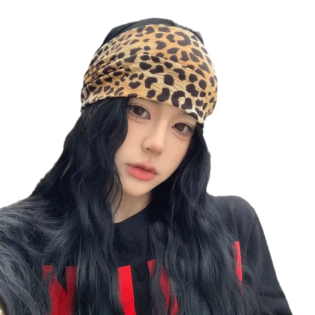 Leopard Print Sports Headband with Wide Elastic Band - Image 11