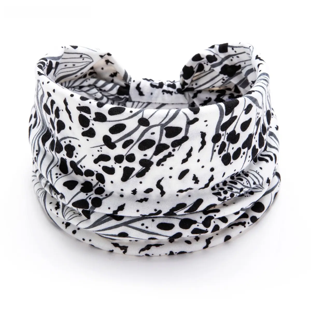 Leopard Print Sports Headband with Wide Elastic Band - Image 3
