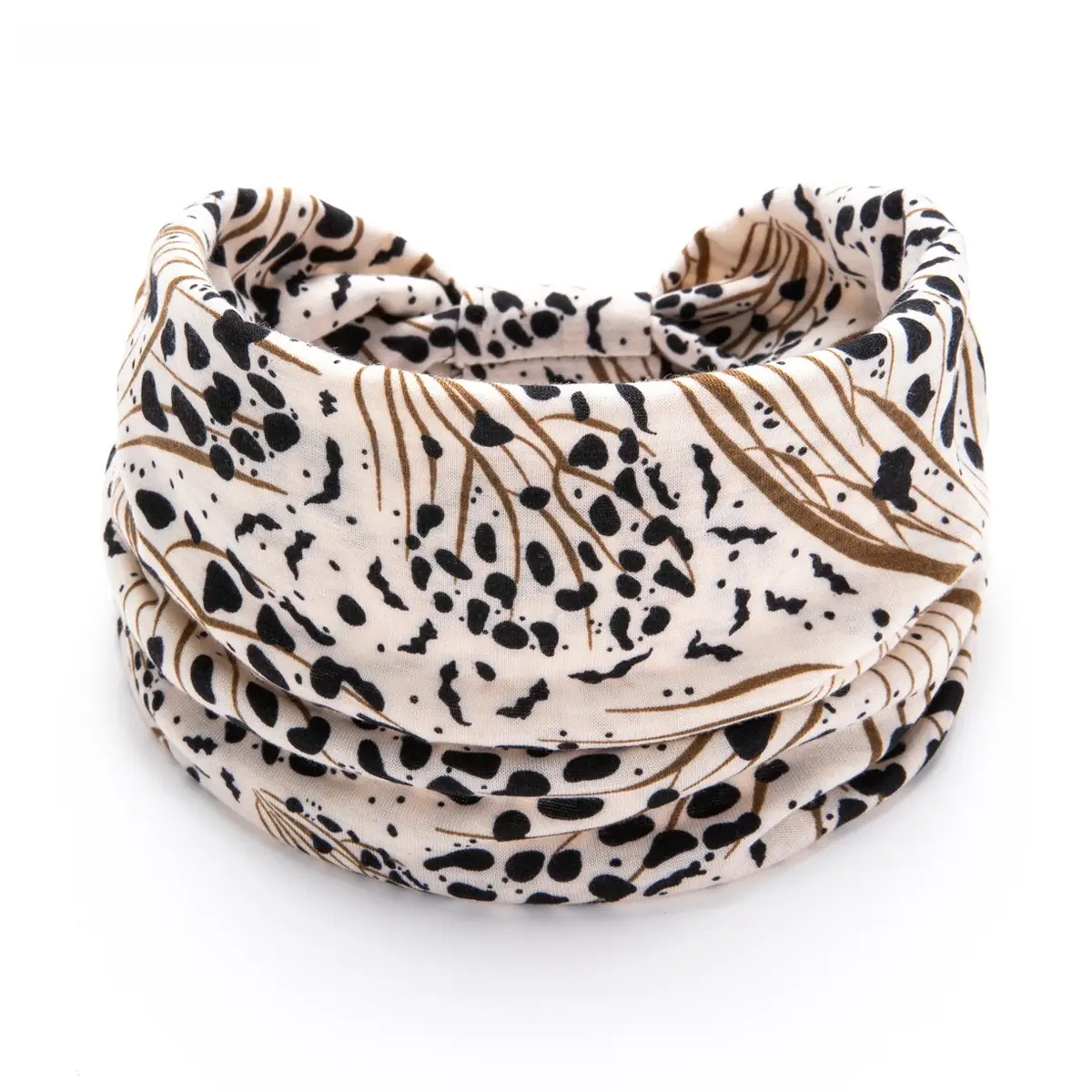 Leopard Print Sports Headband with Wide Elastic Band - Image 4