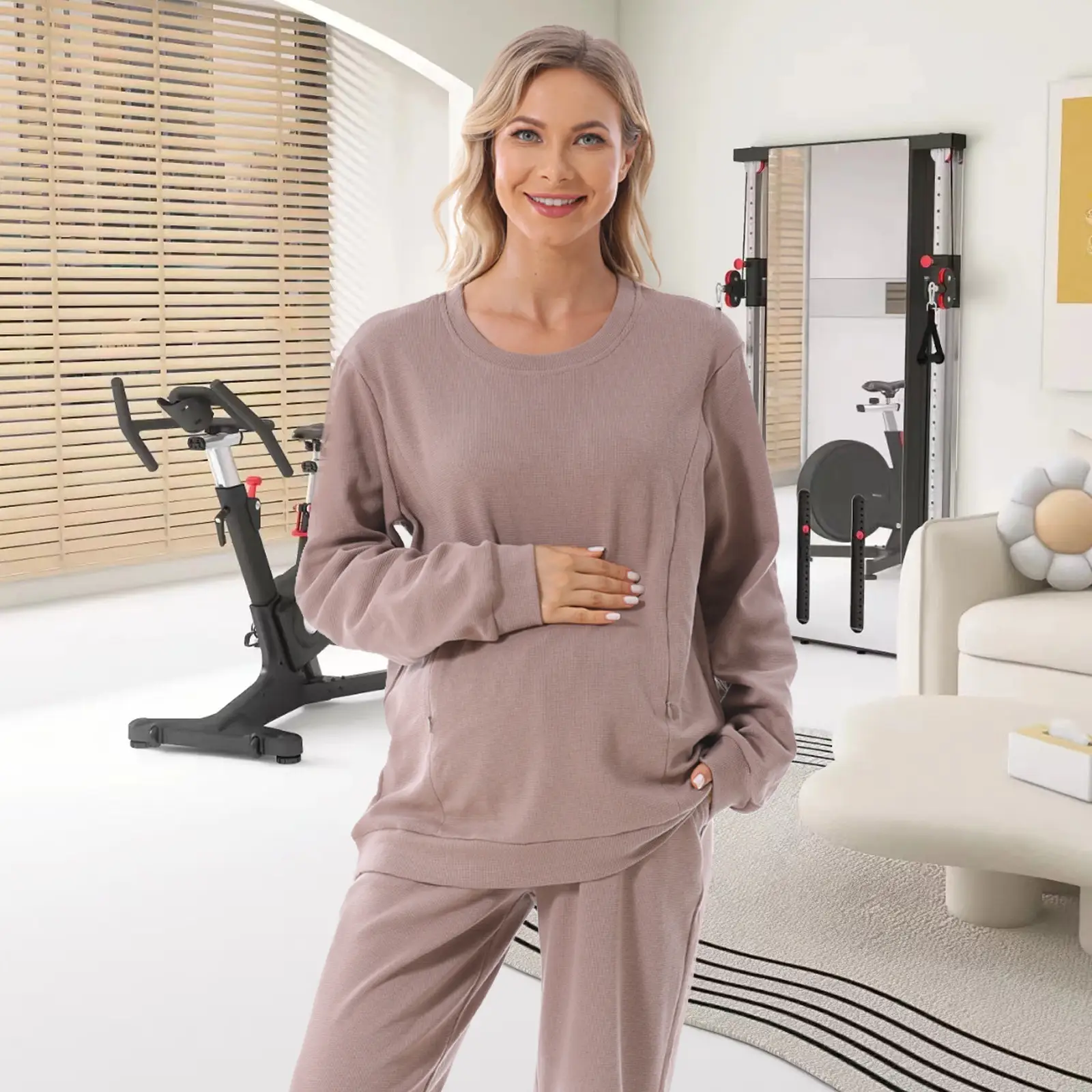 Pregnant Women's 2-Piece Spring Fall Suit Outerwear
