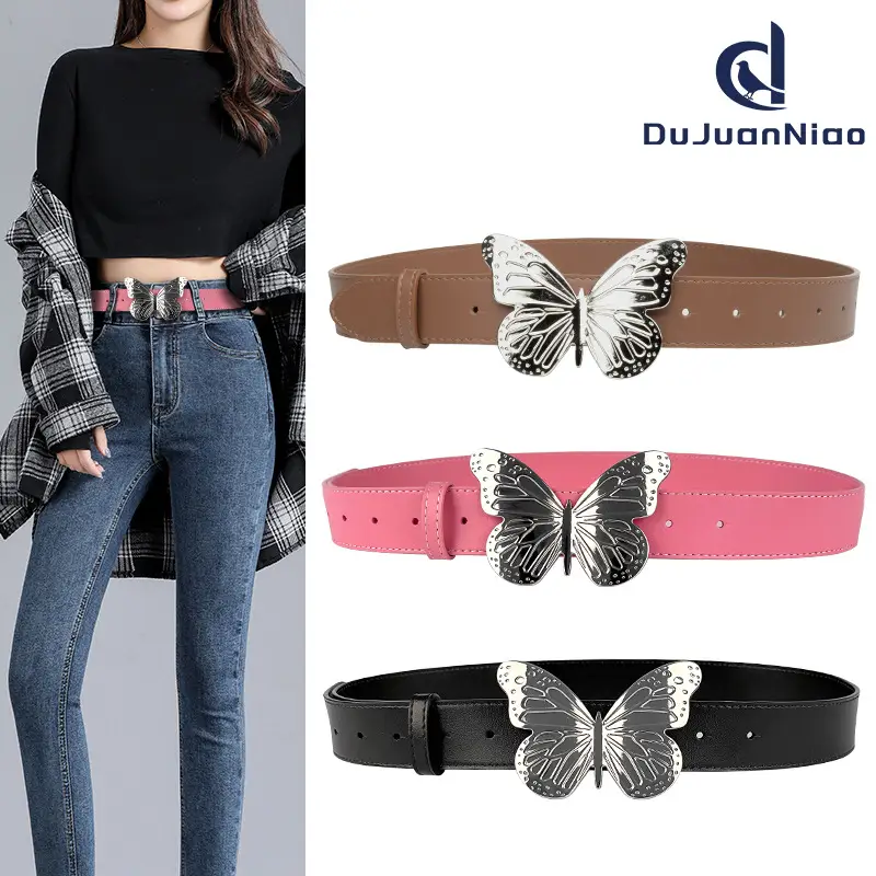 Women's Butterfly Belt with Genuine Leather Wide Strap - Image 8