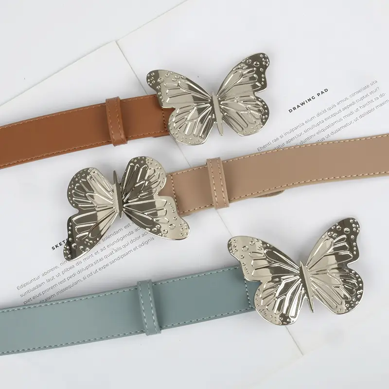Women's Butterfly Belt with Genuine Leather Wide Strap - Image 10